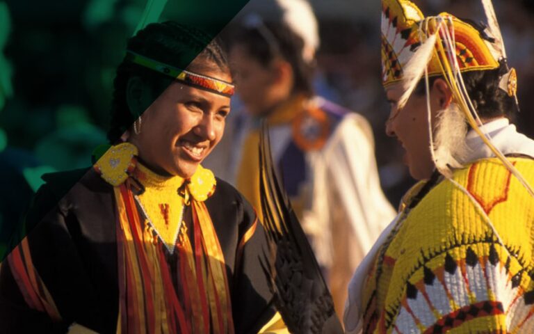 indigenous women in regalia